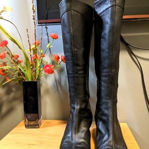 Clarks wide calf high heel leather boots (11)